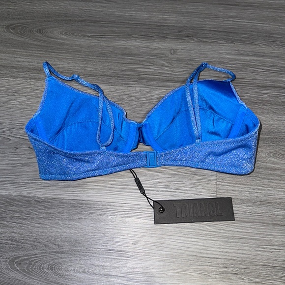 Blue sparkle swimsuit set with bag. - Picture 7 of 13